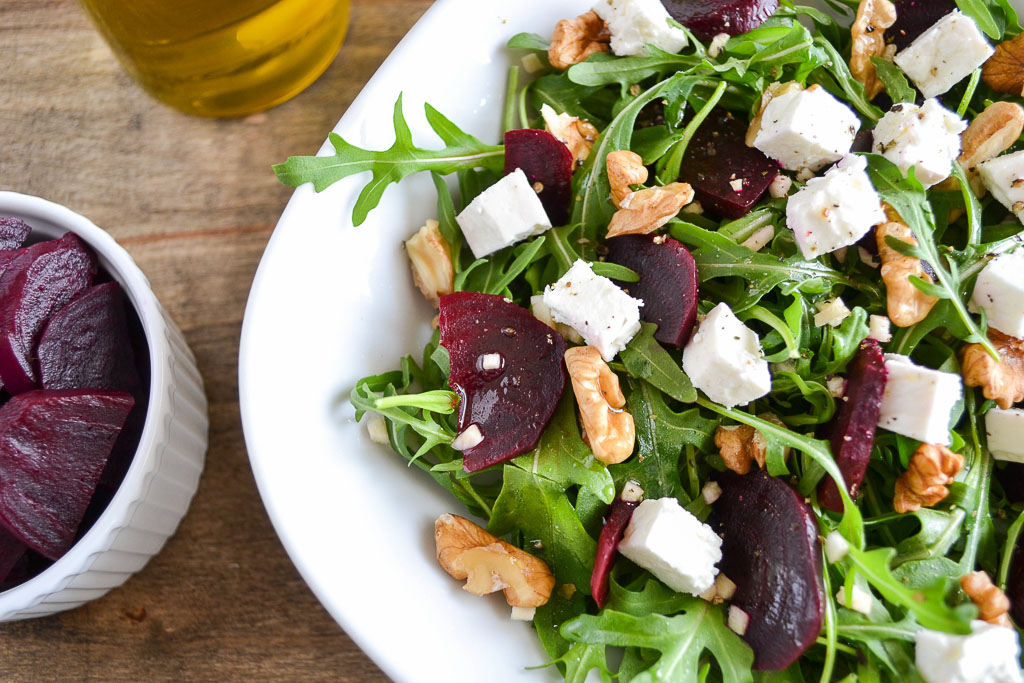 Arugula Beetroot salad with Feta cheese and Walnuts | epochwellbeing.com