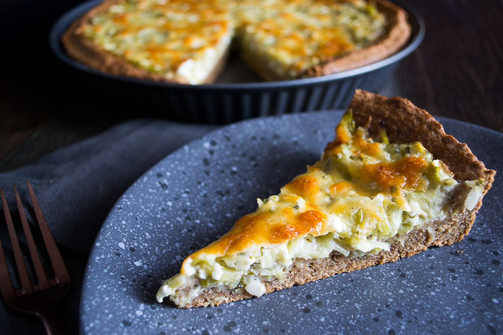 Wholegrain Tart with Leeks and Feta cheese | offadiet.com