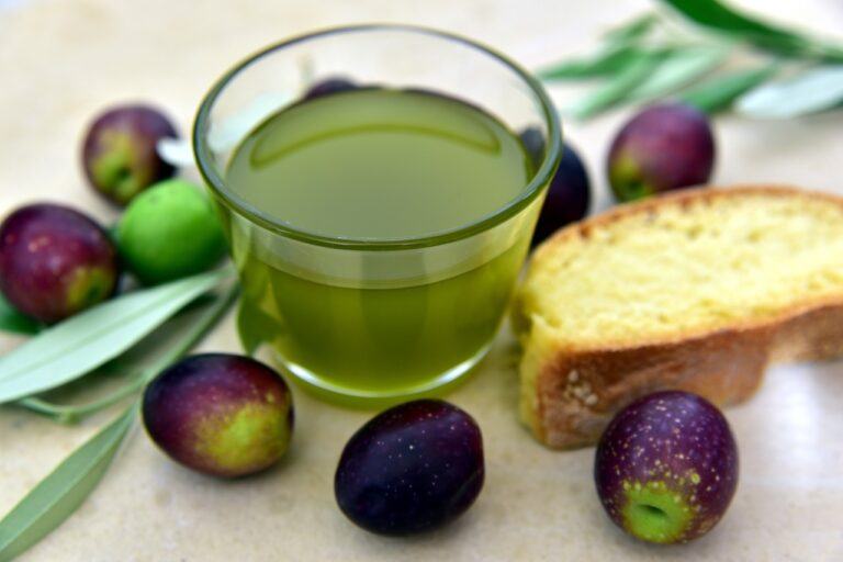 olive oil, bread and olives