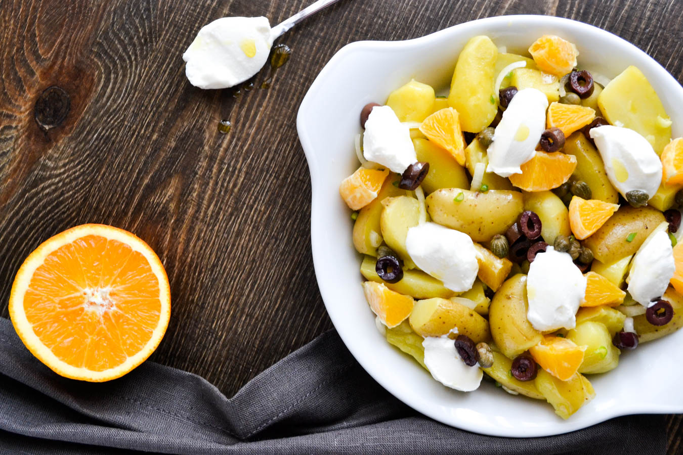 Potato salad with orange and Greek katiki cheese | epochwellbeing.com
