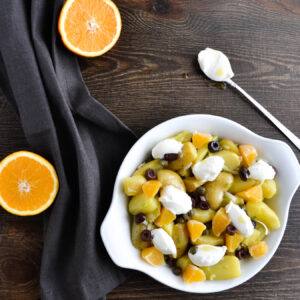 Potato salad with orange and Greek katiki cheese | epochwellbeing.com